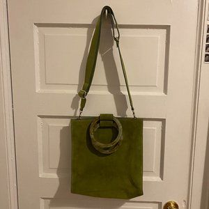 Edie Parker Structured Suede Tote with Acrylic Handles